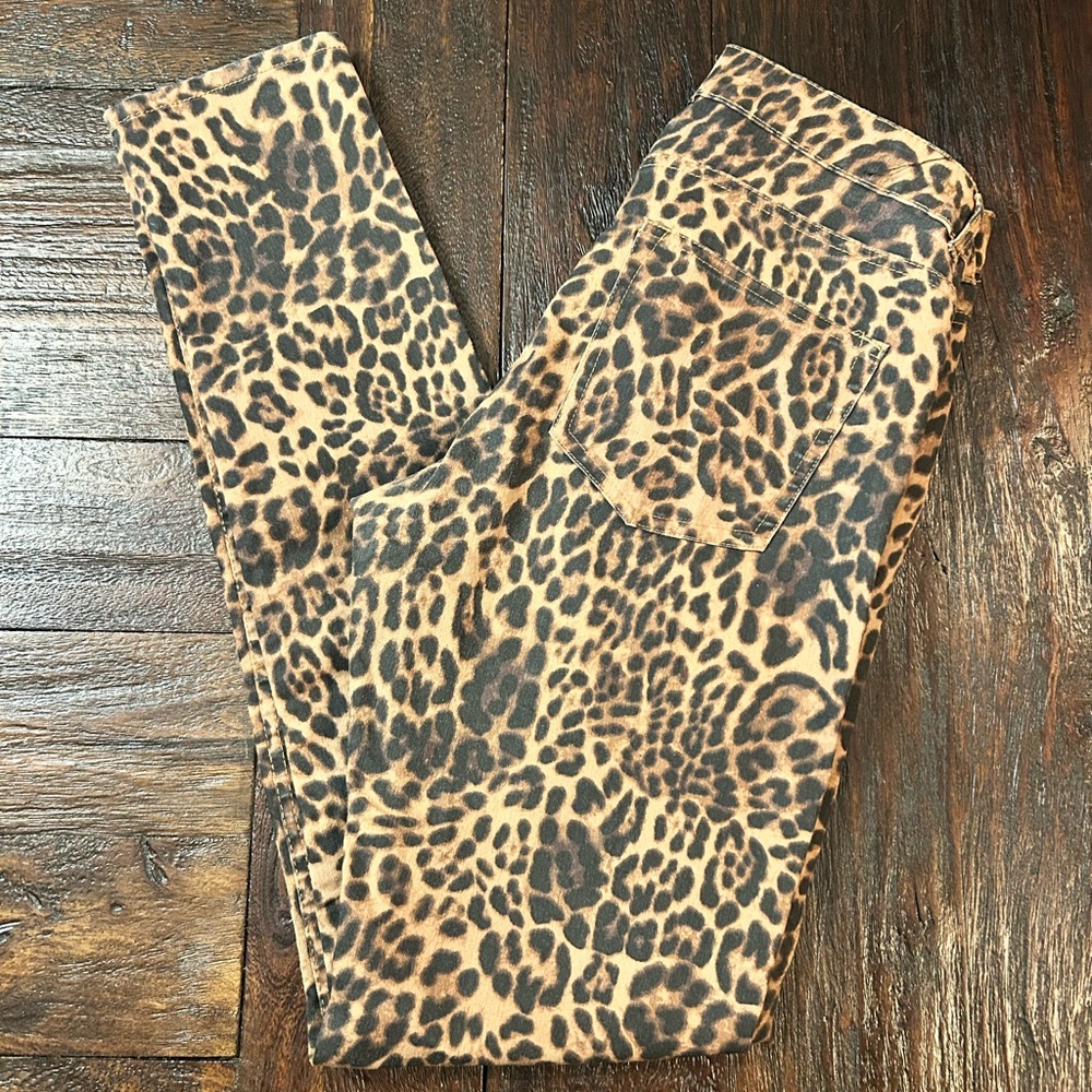 Vintage Y2K Low Rise Grunge Rockstar Animal Print - Leopard Print Pants